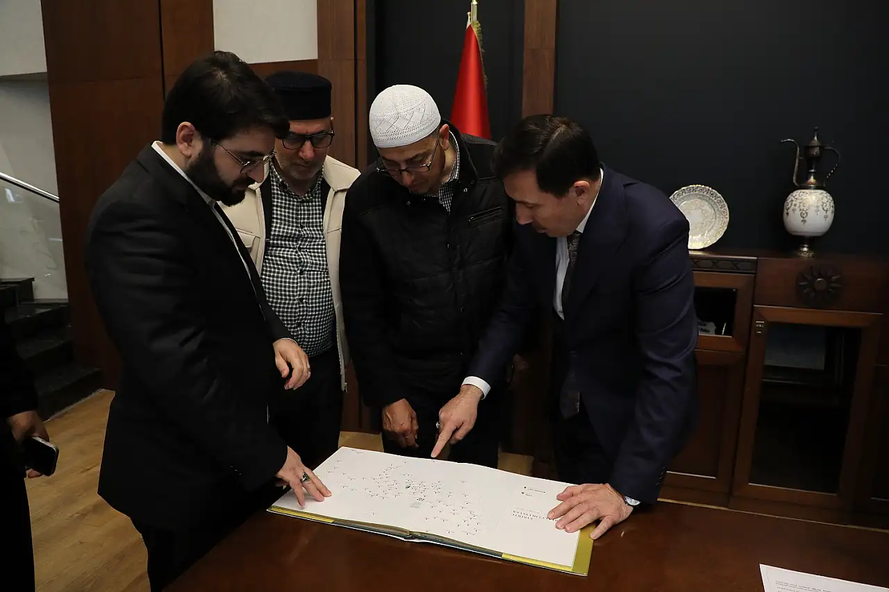 Filistinli Alimler Birliği heyetinden Hasan Kılca'ya ziyaret