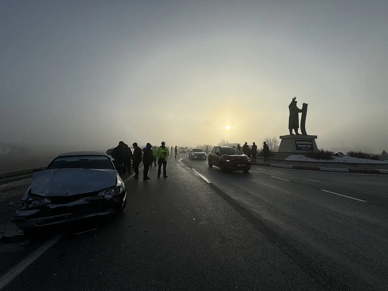 Karaman'da zincirleme trafik kazası meydana geldi