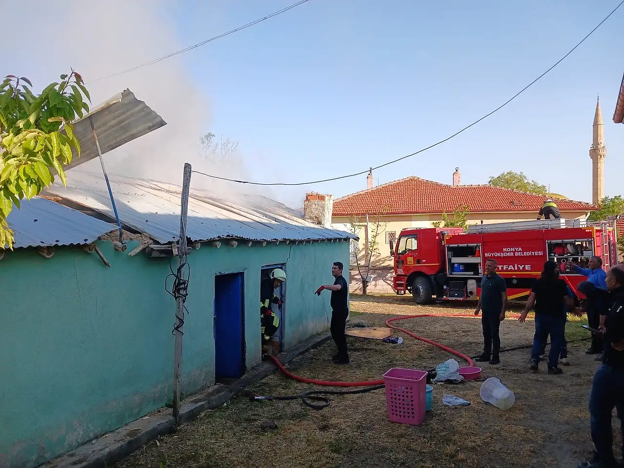 Kulu'daki tandır evinde çıkan yangın alarma geçirdi!