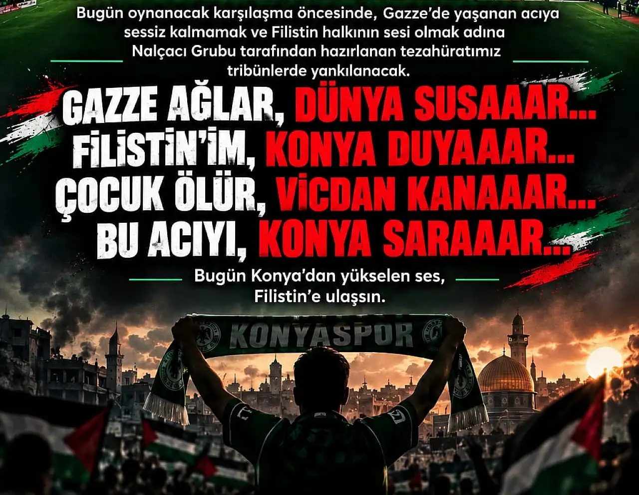 Konyaspor ile Filistin Milli Takımı Konya'da dostluk için buluşuyor: 42 bin özel atkı ve bayrak dağıtılacak