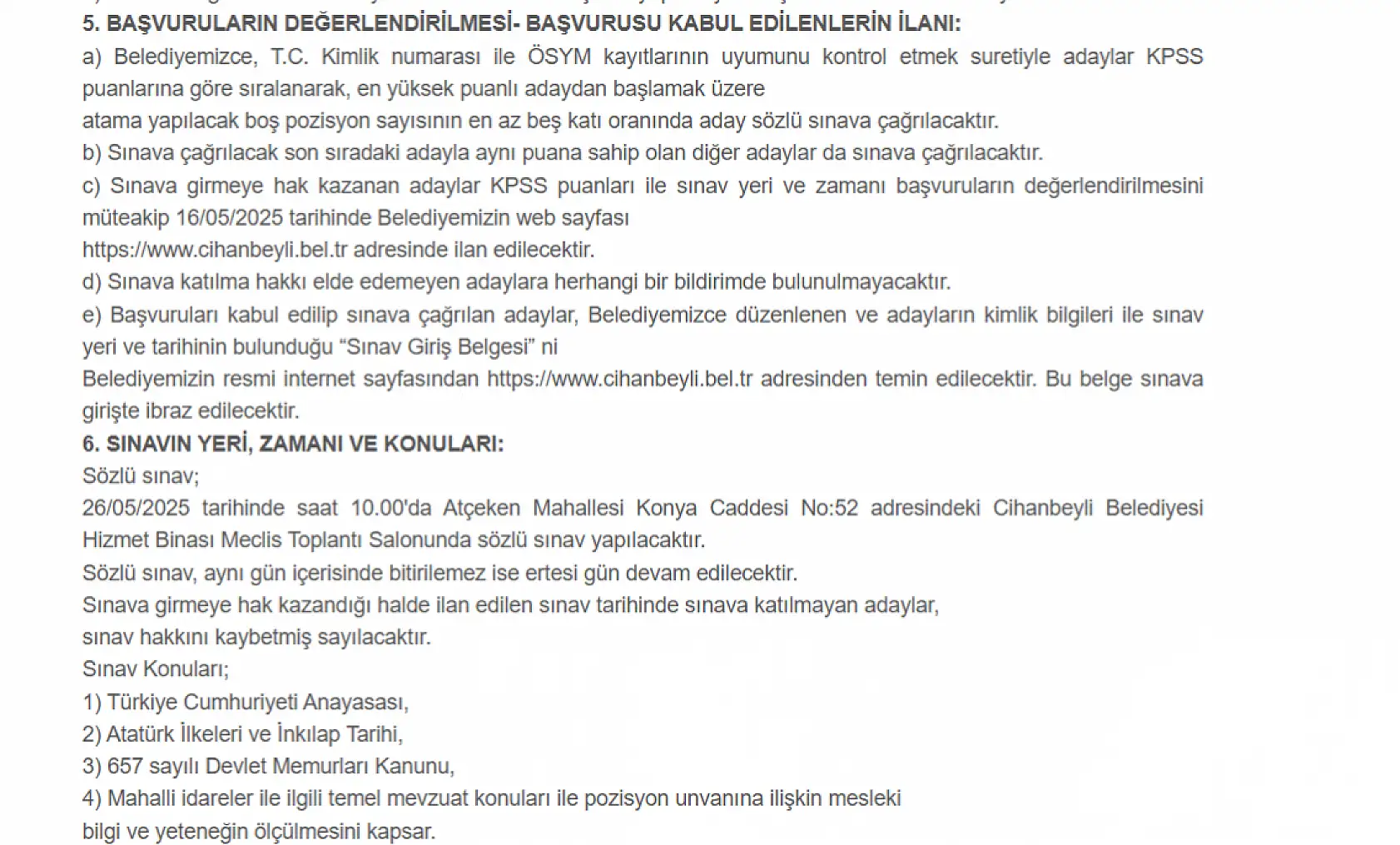 Konya'daki o belediye personel alımı yapacak! Başvuru tarihini kaçırmayın