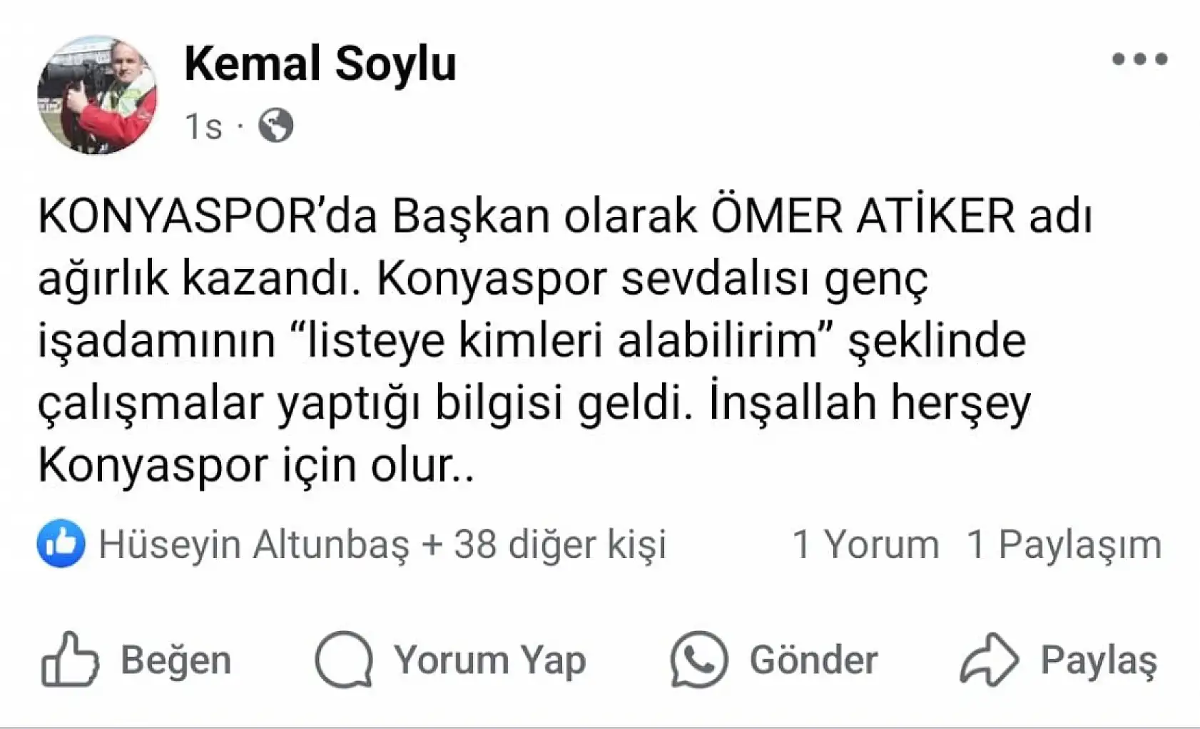 Konyaspor'da sessizlik bozuldu!..İşte Başkan adaylığı için ön plana çıkan isim!