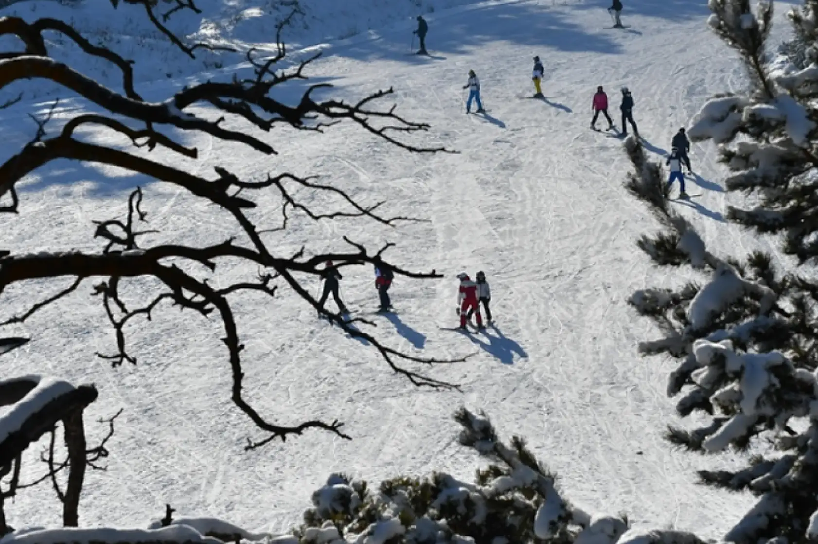 Kar kalınlığının 40 santimetreye ulaştığı kayak merkezinde yeni sezon başladı!