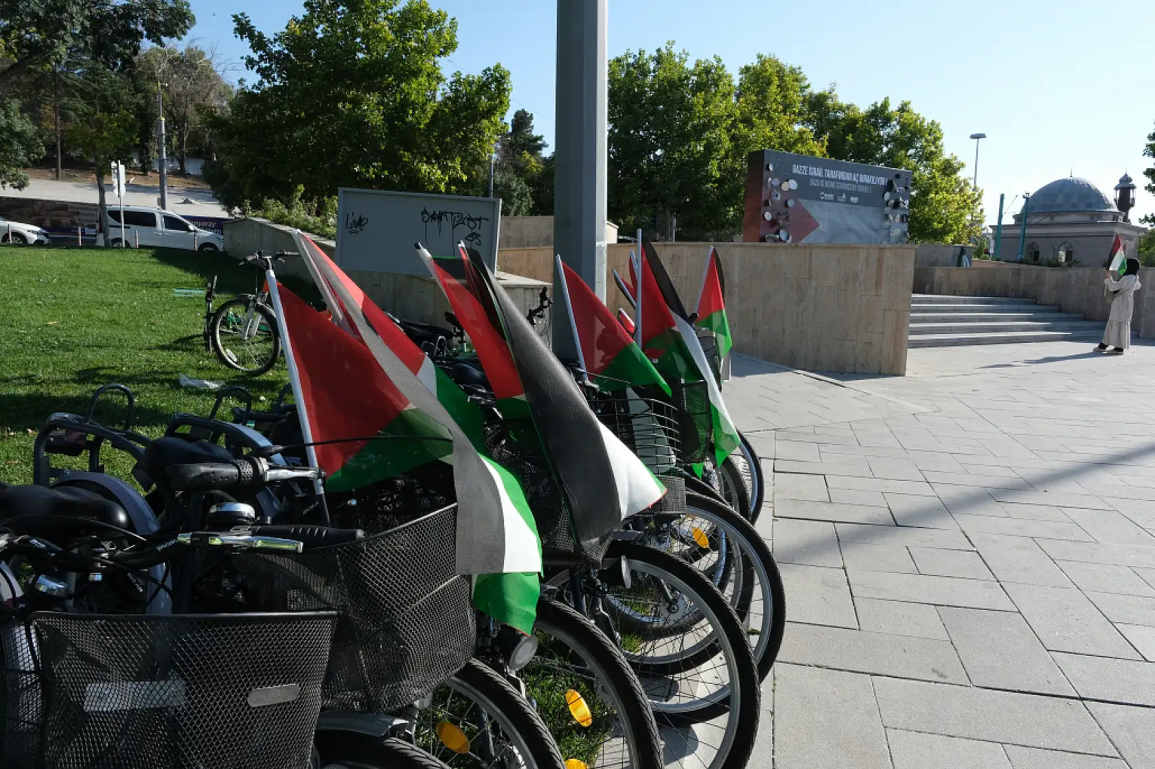 Konya'da pedallar Gazze için döndü