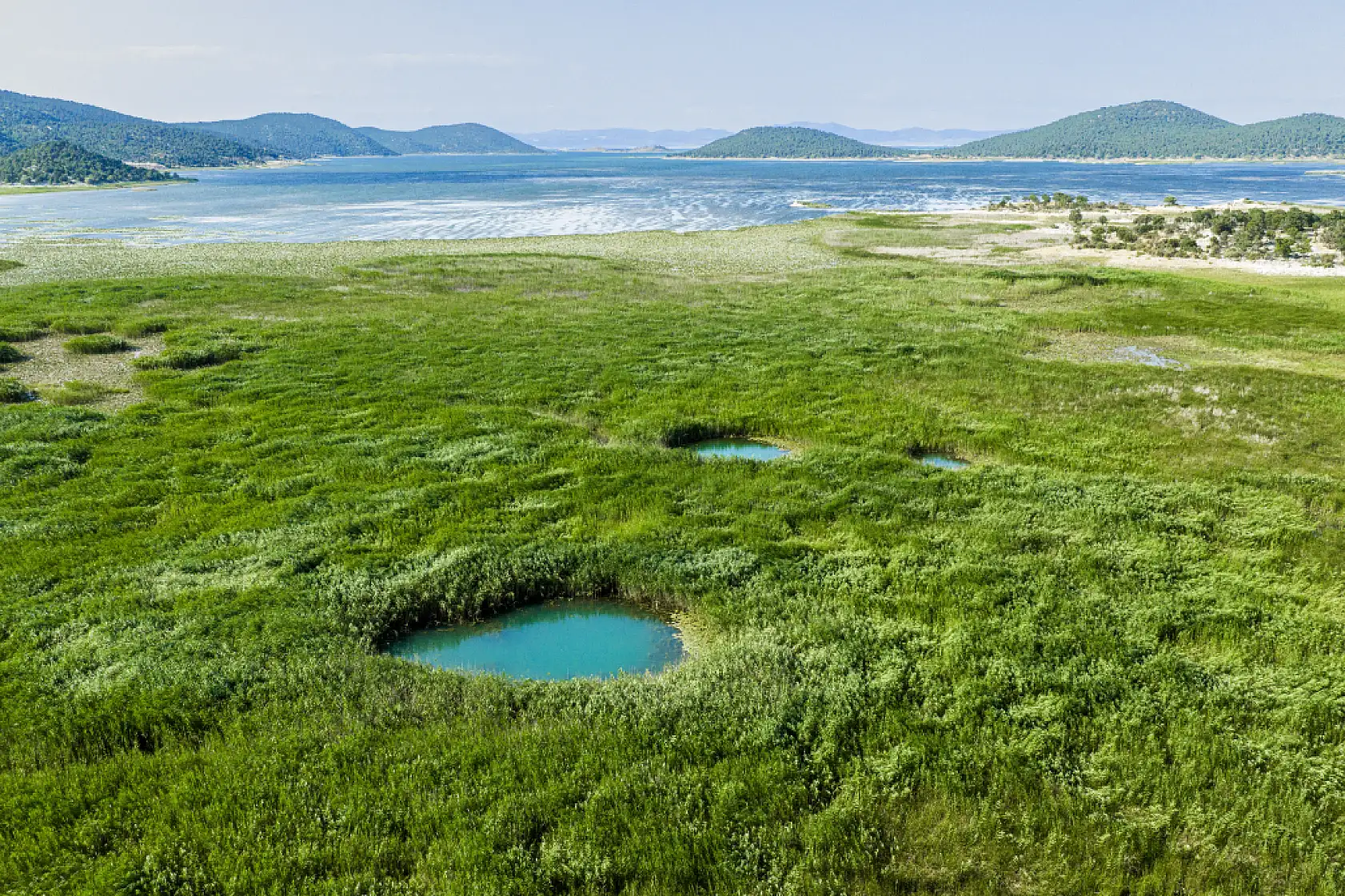 Beyşehir Gölü'nde şaşırtan manzara: Sular çekildi, gözeler ortaya çıktı!