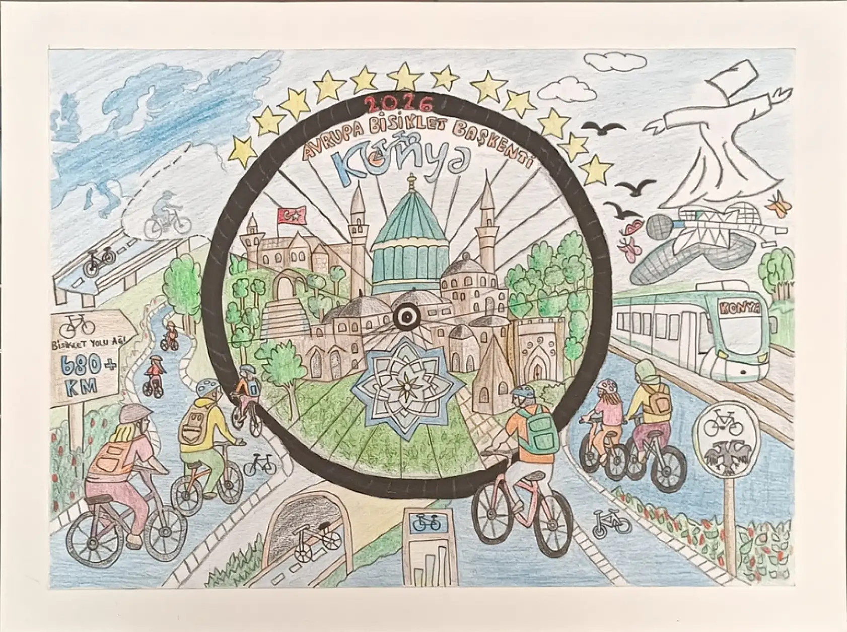 Konya'da pedal sevgisi sanata dönüştü! Büyük ödülü kimler aldı?