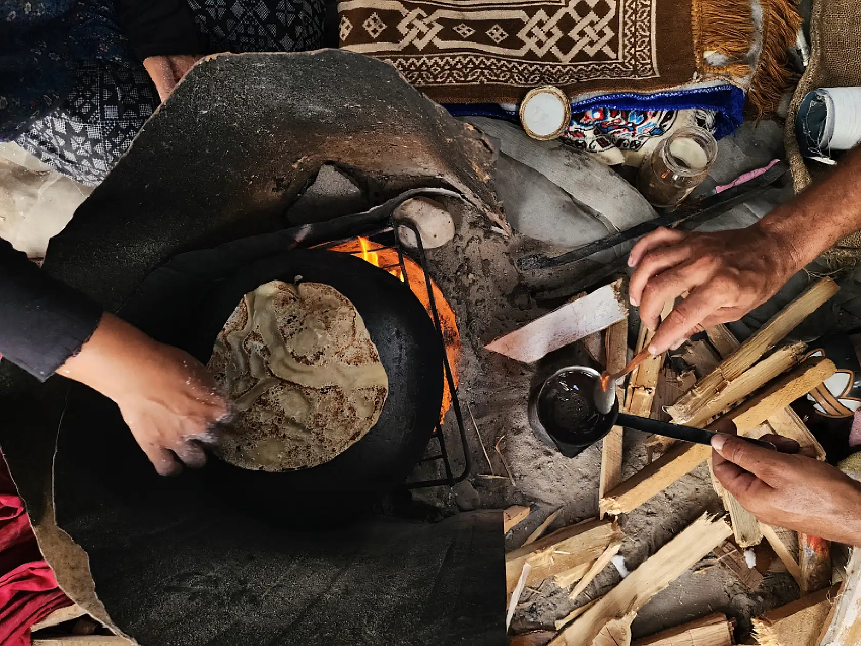 Gazze'de bir ressam çocuklarını doyurmak için tablolarını parçalıyor