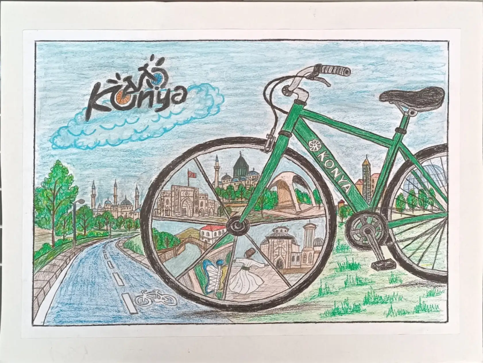 Konya'da pedal sevgisi sanata dönüştü! Büyük ödülü kimler aldı?