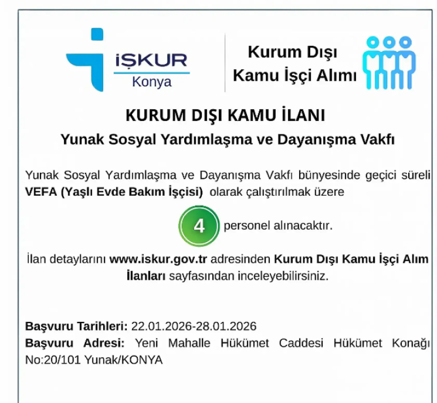 Konya'da iş arayanlar müjde: Başvurular başladı!