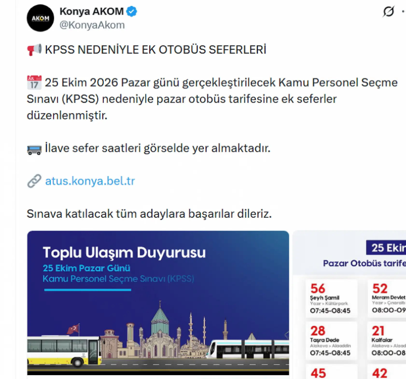 Konya'da toplu taşıma kullananlar dikkat: O gün otobüs seferleri artırılacak!