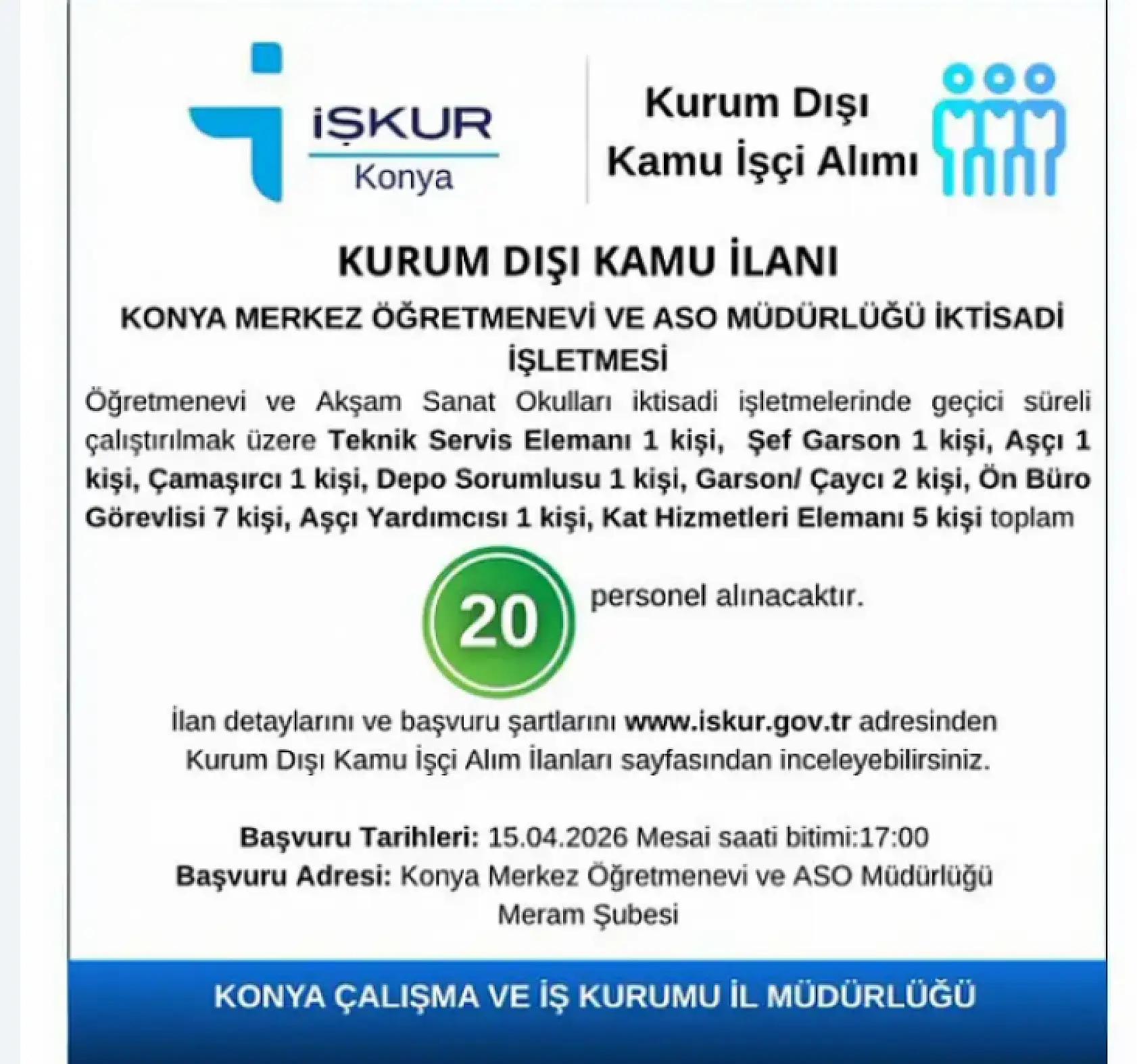 Konya'da iş arayanlara müjdeli haber: O kurum personel alacak!