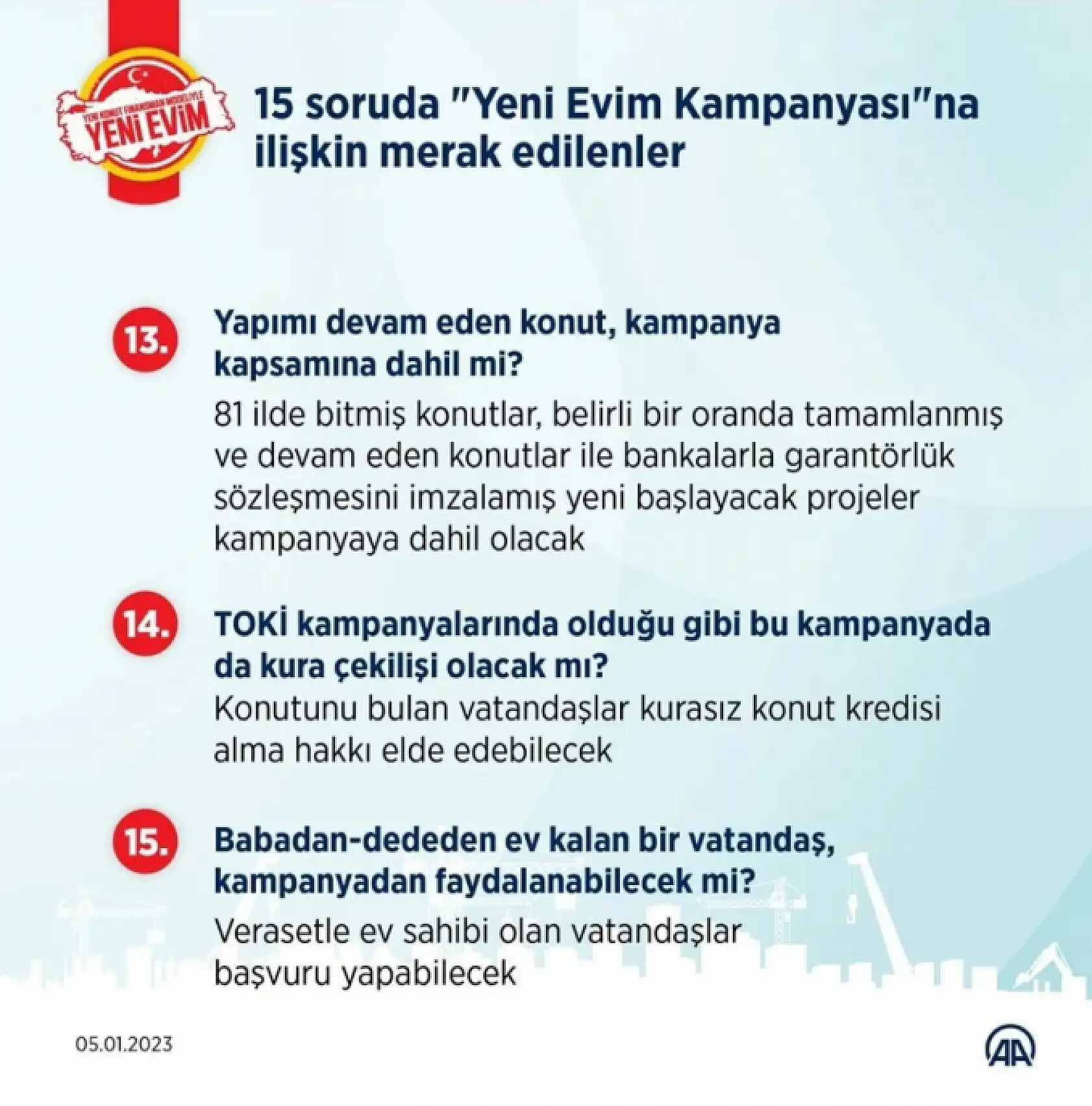 15 soruda 'Yeni Evim Kampanyasi'na ilişkin merak edilenler