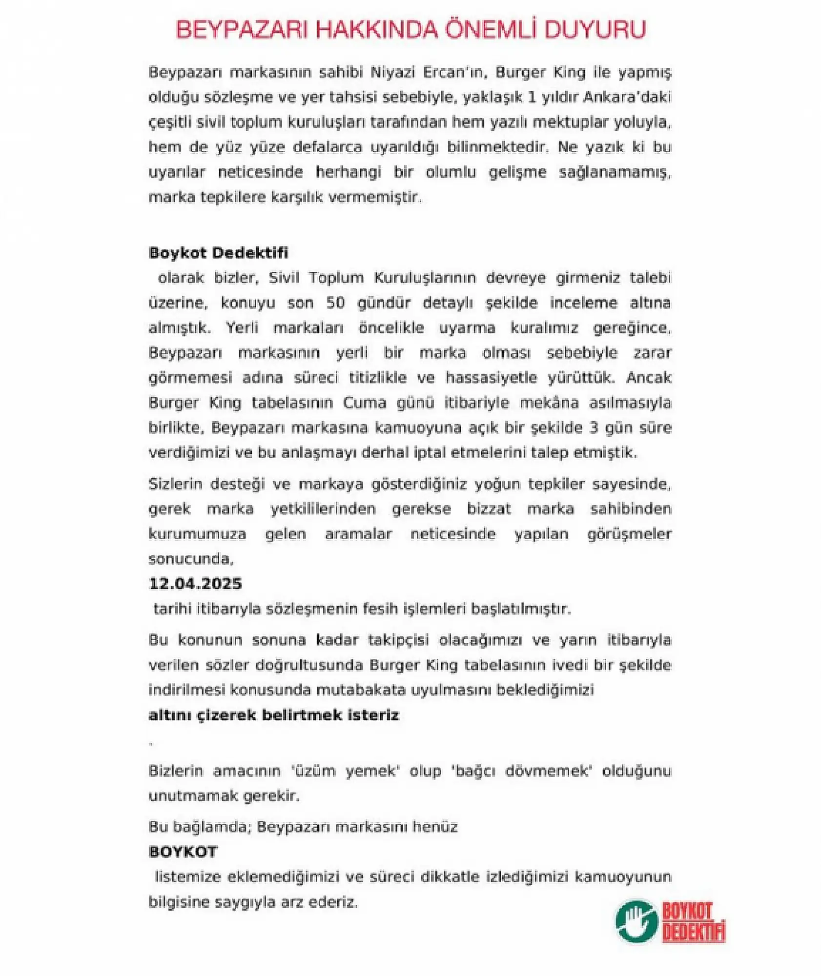 Beypazarı soda ile ilgili boykot gelişmesi: Sözleşme feshi başlatıldı!