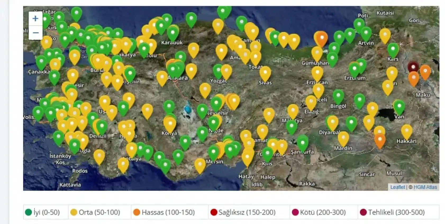 Konya'da hava kirliliği zirve yaptı! İşte riskli bölgeler listesi