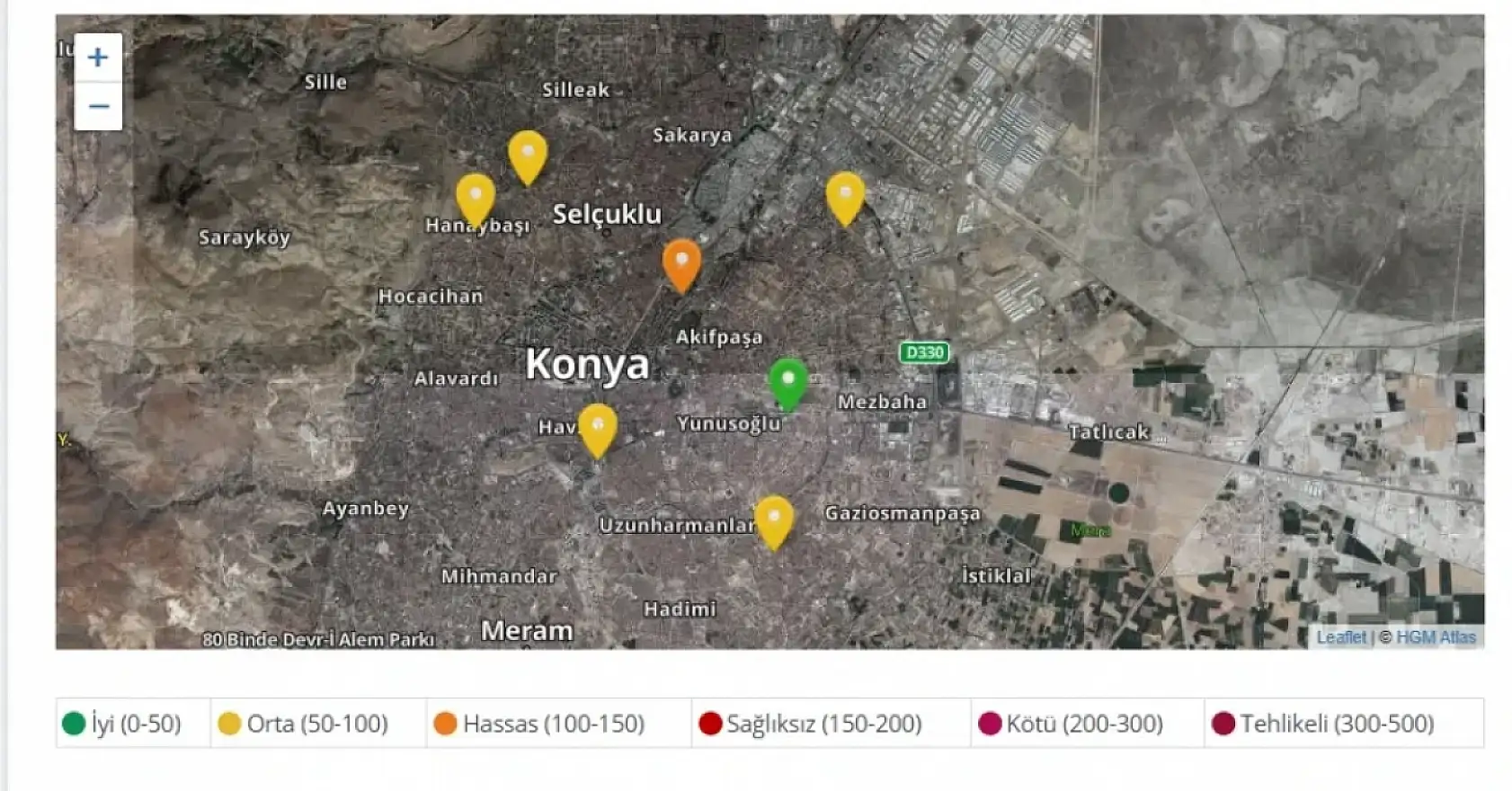 Konya'da hava kirliliği zirve yaptı! İşte riskli bölgeler listesi