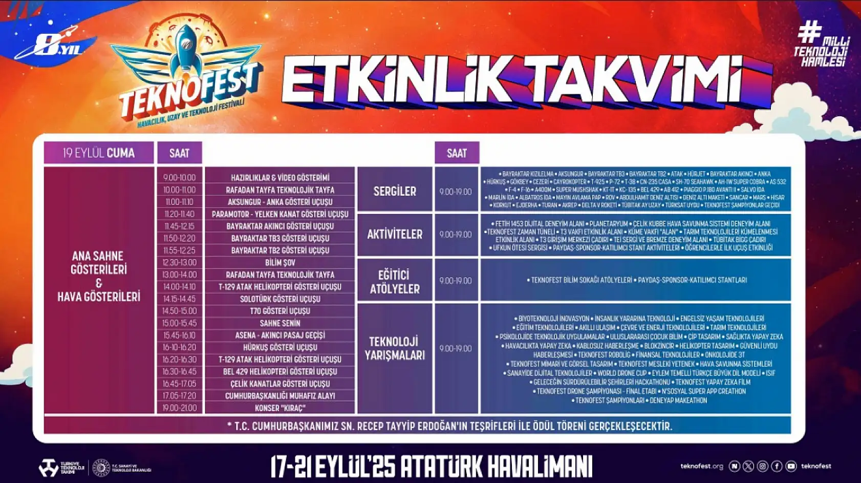 17-21 Eylül Atatürk Havalimanı'nda! Heyecan dolu etkinlik takvimini haberimizde derledik...