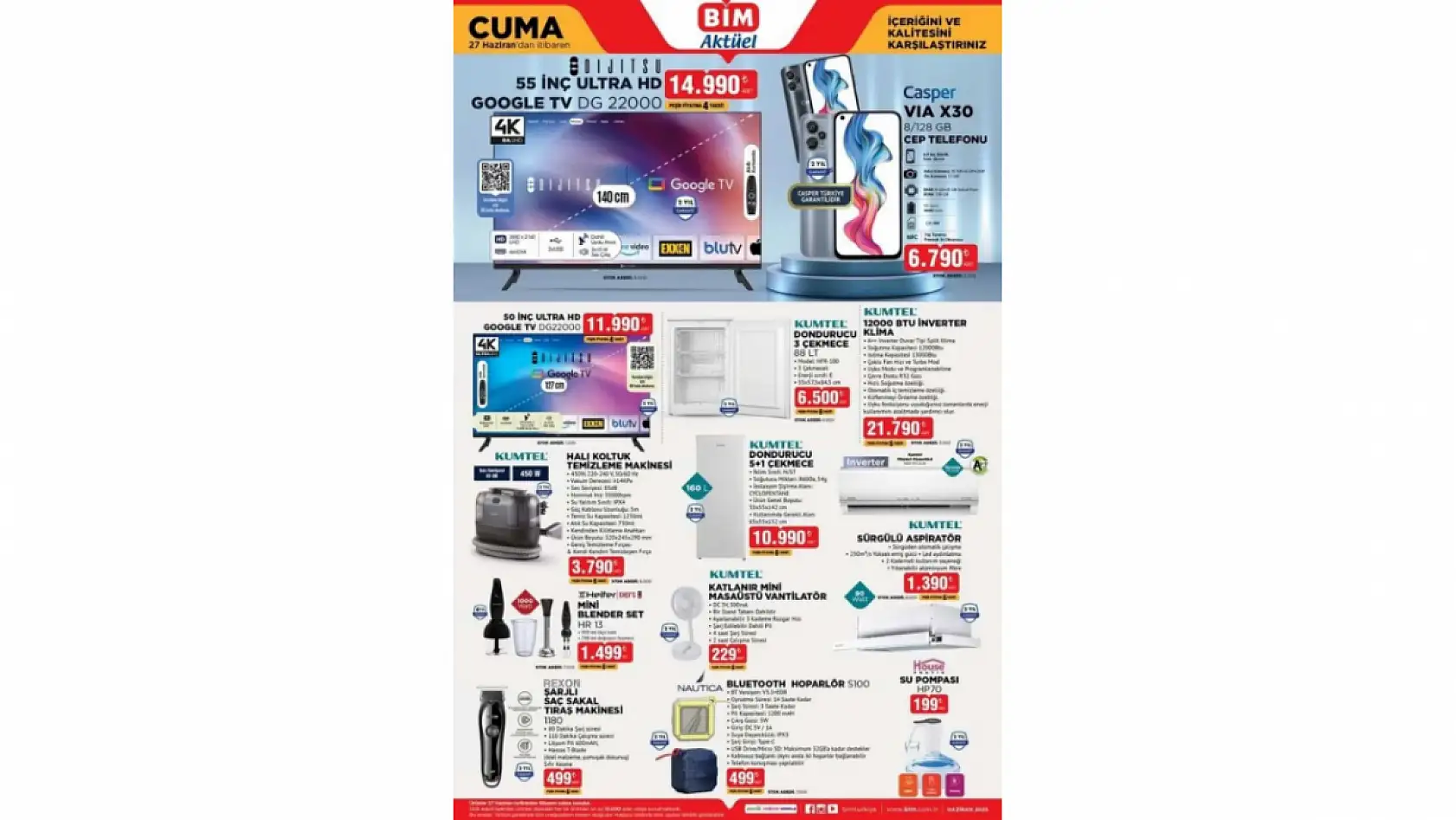 BİM 27 Haziran Aktüel Kataloğu Yayınlandı! BİM 27 Haziran indirimleri neler? BİM'de neler var?