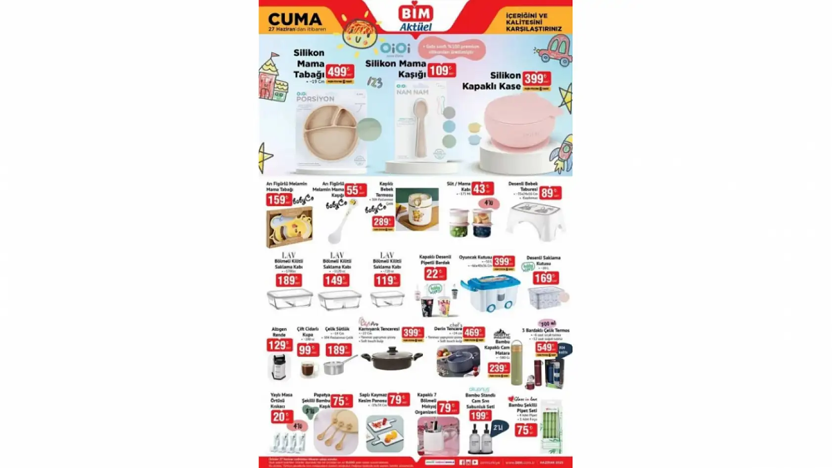 BİM 27 Haziran Aktüel Kataloğu Yayınlandı! BİM 27 Haziran indirimleri neler? BİM'de neler var?