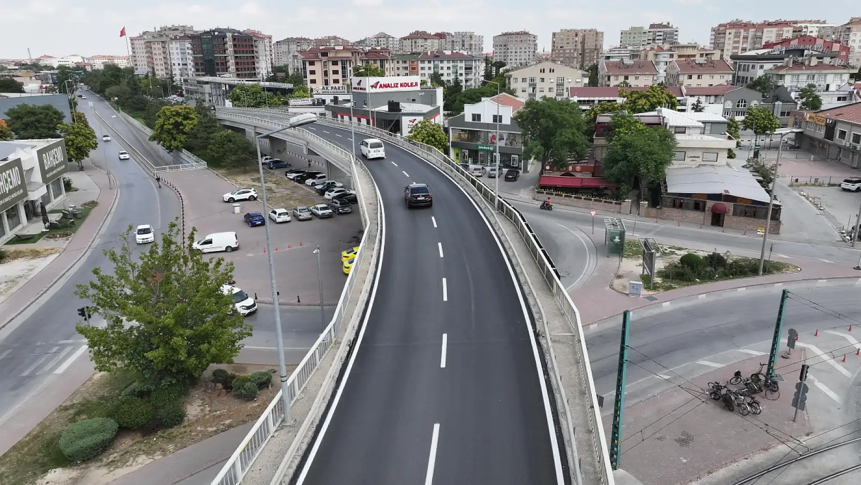 Konya'nın kritik üst geçidinde asfalt yenileme tamamlandı