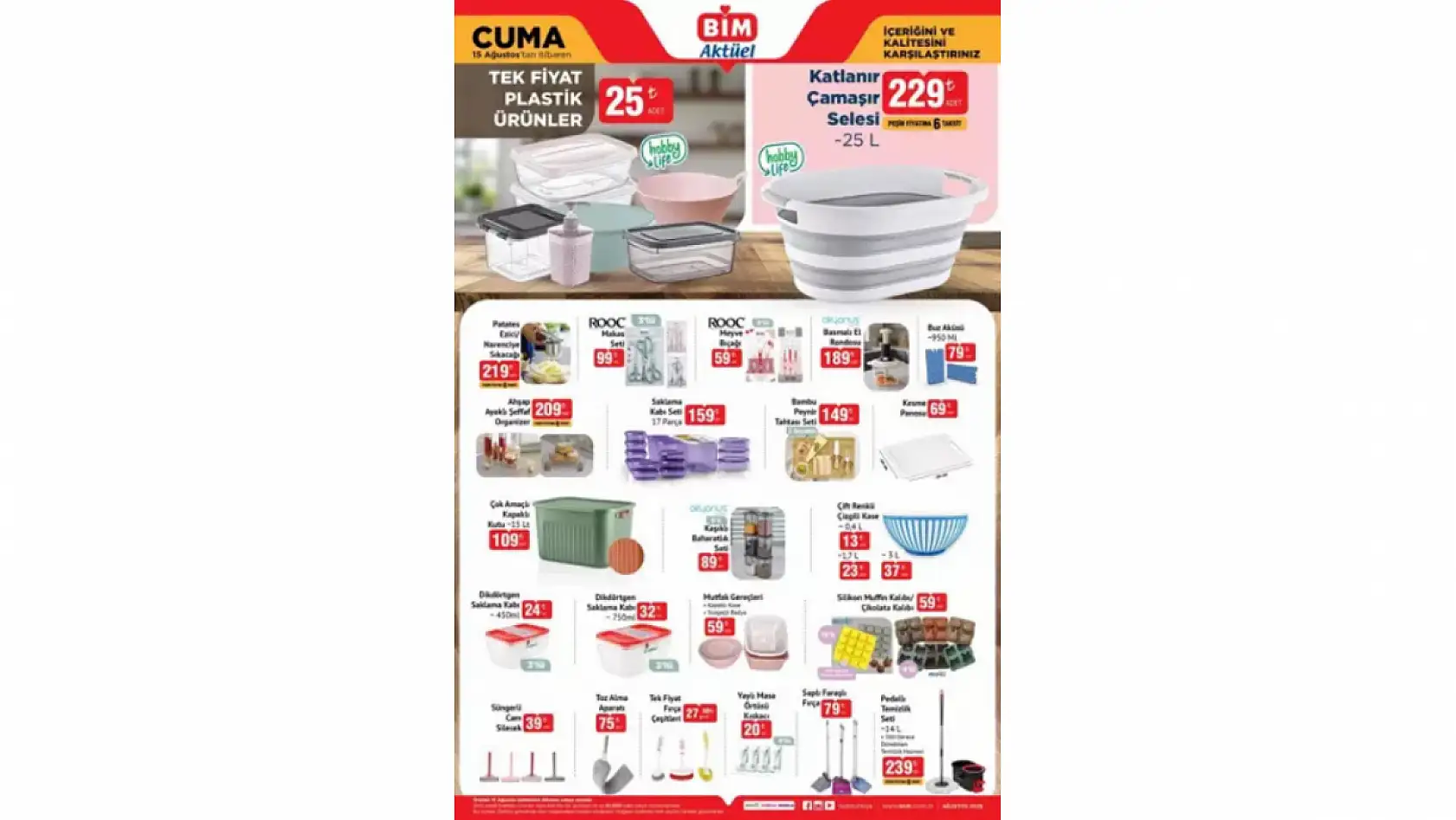 BİM 15 Ağustos Cuma kataloğu: BİM aktüel kataloğundaki ürünler ve fiyat listesi…