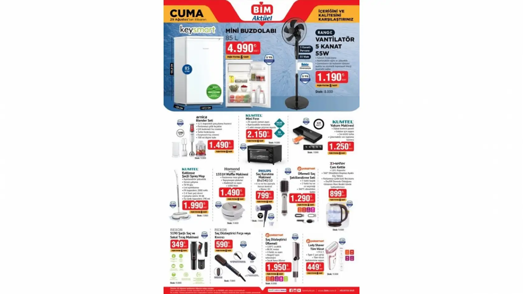 BİM 29 Ağustos Cuma kataloğu: BİM aktüel kataloğundaki ürünler ve fiyat listesi…