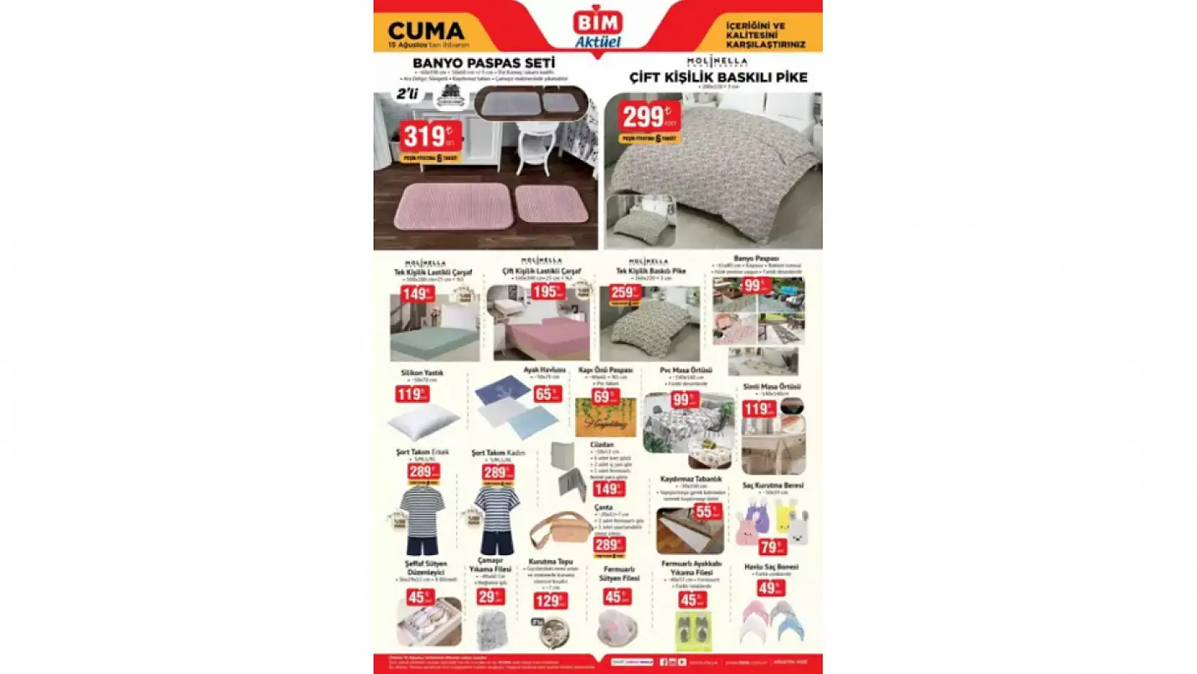 BİM 15 Ağustos Cuma kataloğu: BİM aktüel kataloğundaki ürünler ve fiyat listesi…