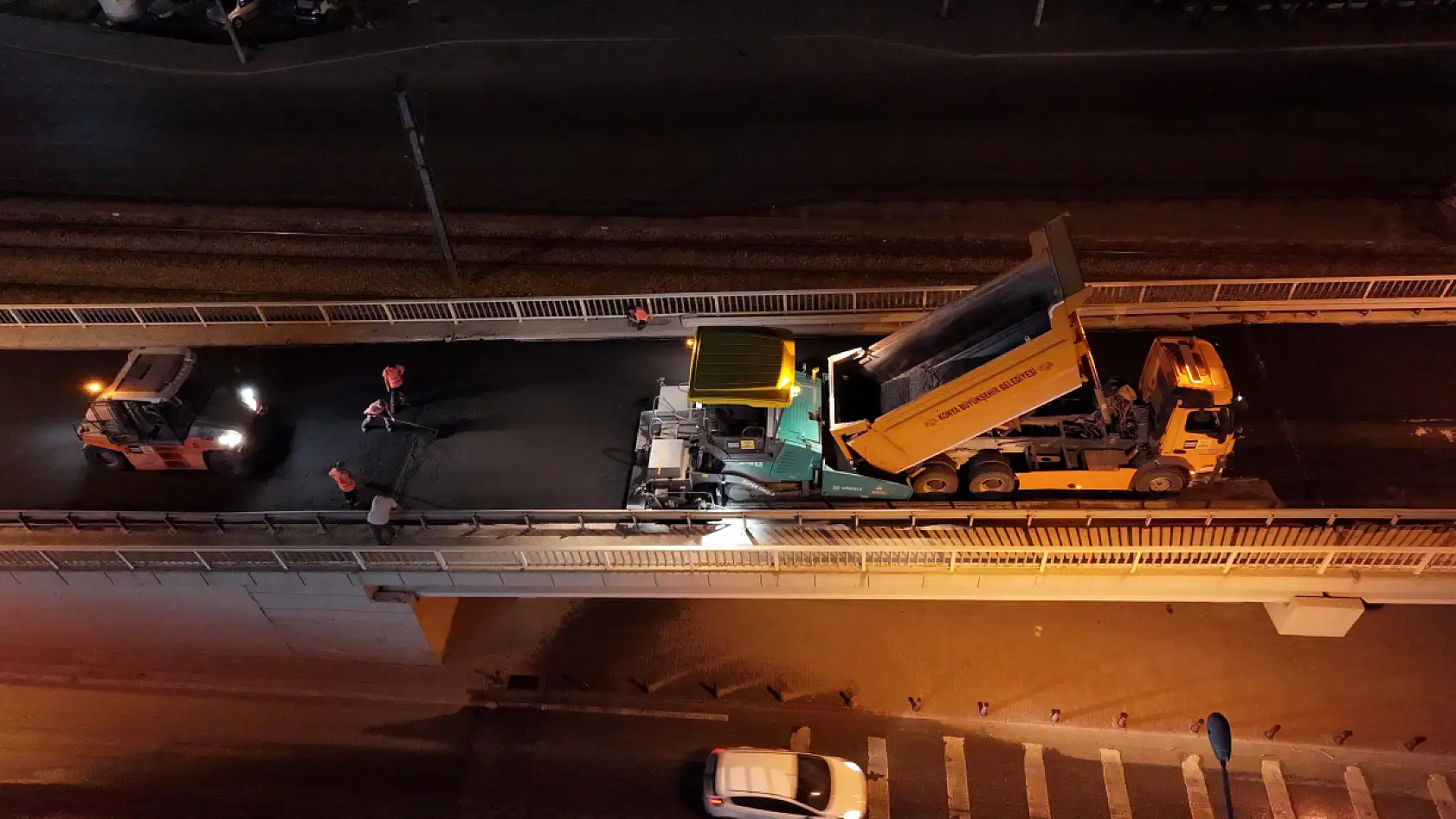 Konya'nın kritik üst geçidinde asfalt yenileme tamamlandı