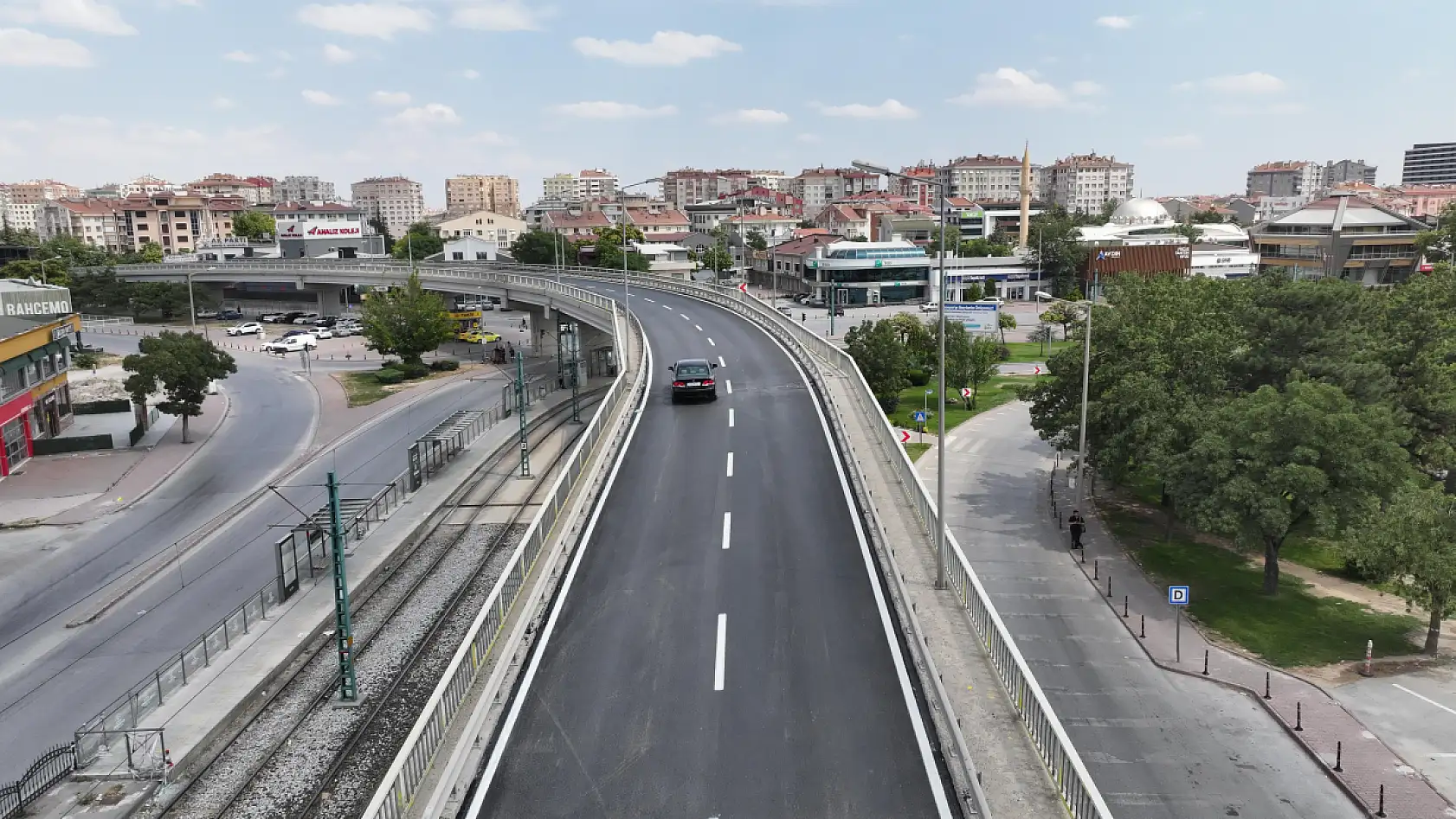 Konya'nın kritik üst geçidinde asfalt yenileme tamamlandı