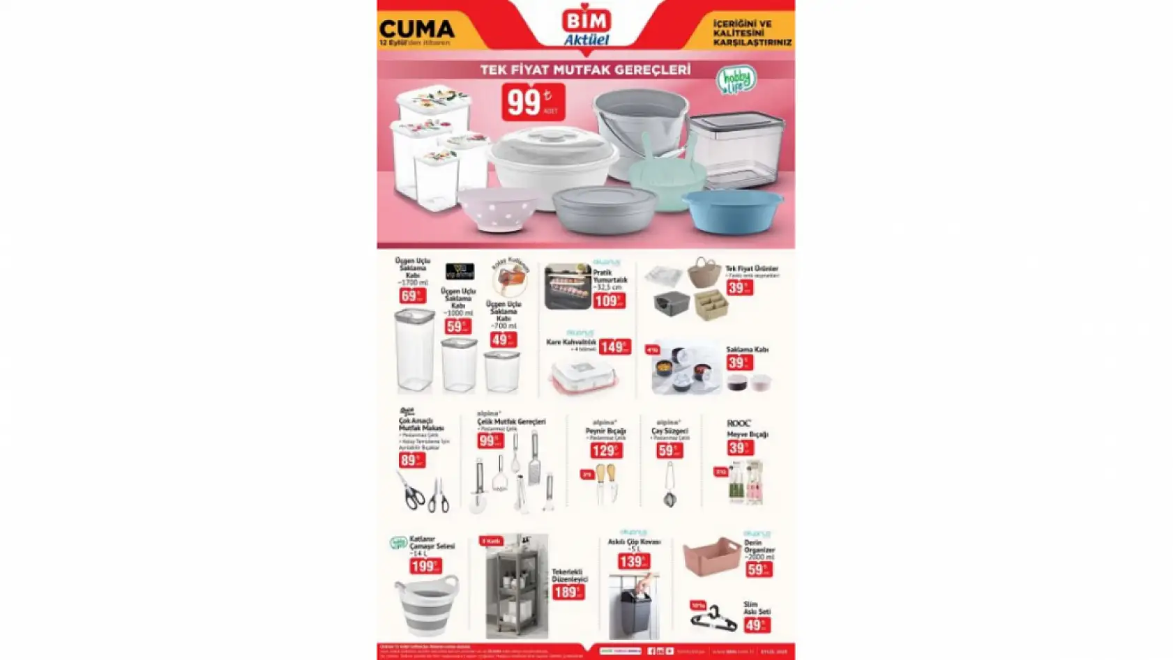 BİM 12 Eylül Cuma kataloğu: BİM aktüel kataloğundaki ürünler ve fiyat listesi…
