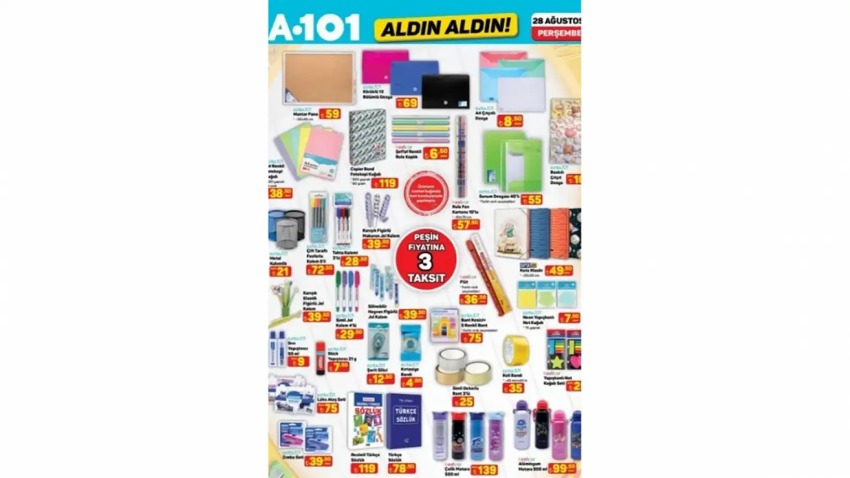 A101 kırtasiye ürünler katalogu yayınlandı:  Kırtasiye malzemeleri raflarda yerini aldı