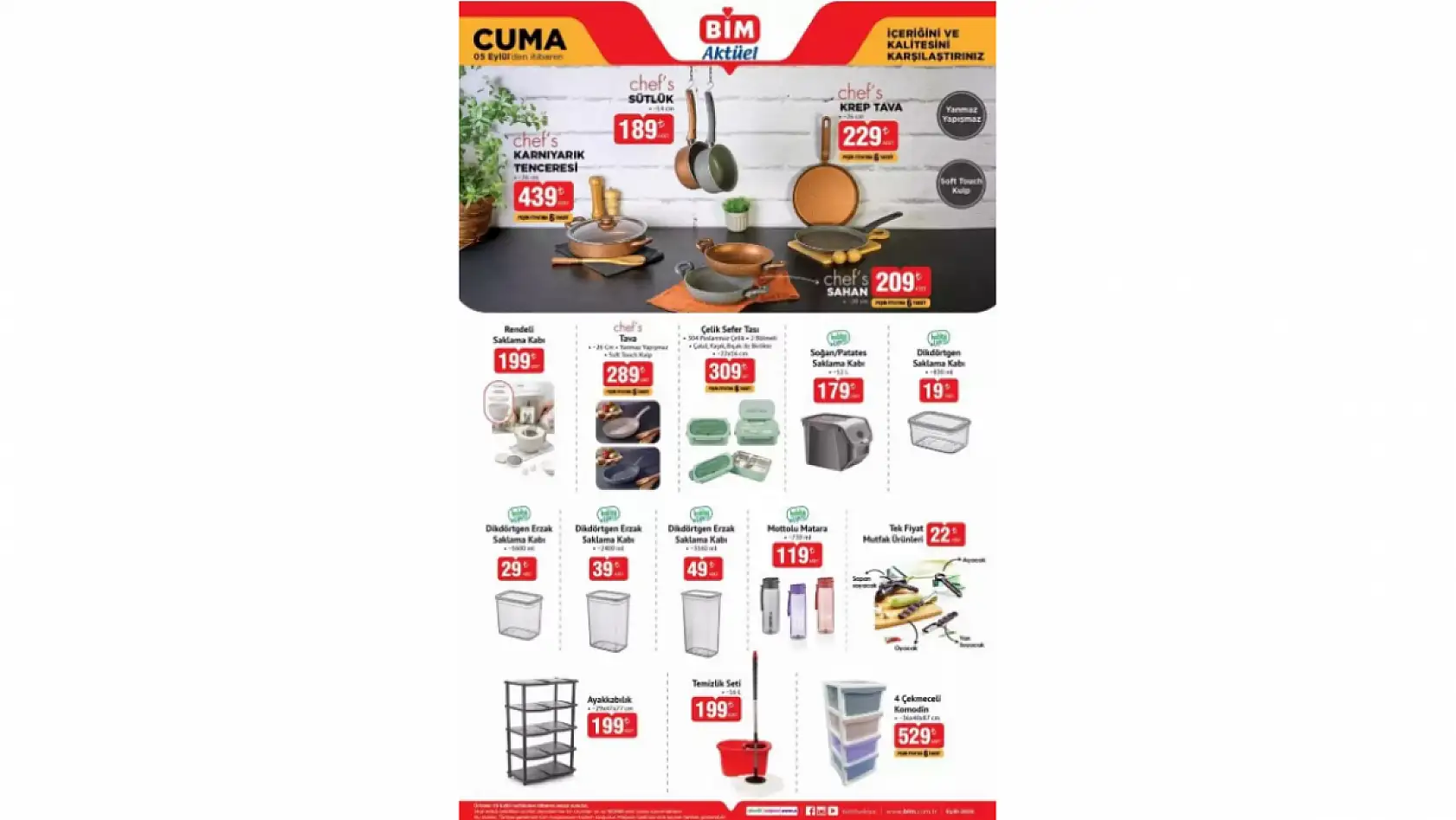 BİM 5 Eylül Cuma kataloğu: BİM aktüel kataloğundaki ürünler ve fiyat listesi…