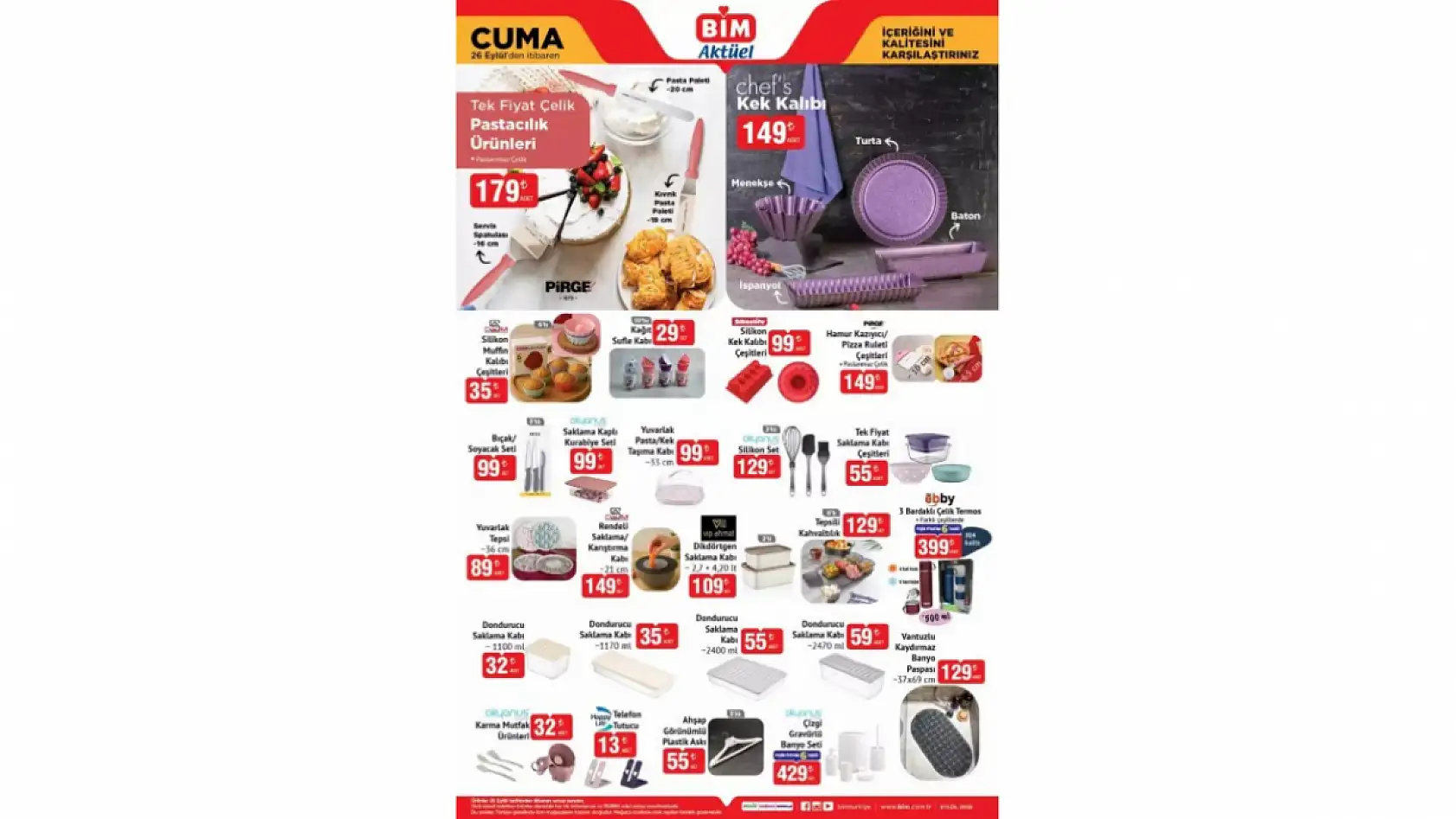 BİM 26 Eylül Cuma kataloğu: BİM aktüel kataloğundaki ürünler ve fiyat listesi…