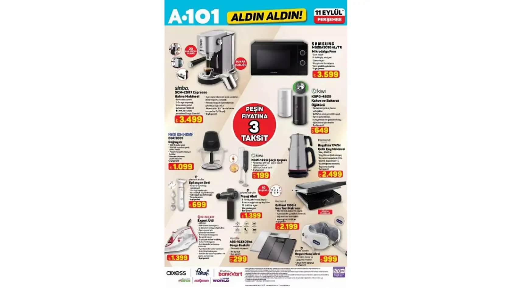 11 Eylül 2025 A101 Kataloğu: 11 Eylül A101 aktüel ürünler neler? İndirimli ürünler raflarda yerini aldı işte detaylar...