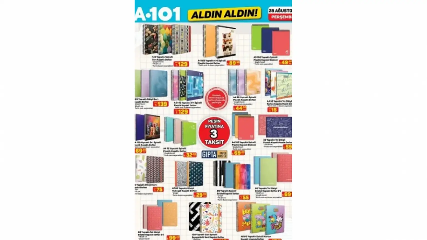A101 kırtasiye ürünler katalogu yayınlandı:  Kırtasiye malzemeleri raflarda yerini aldı