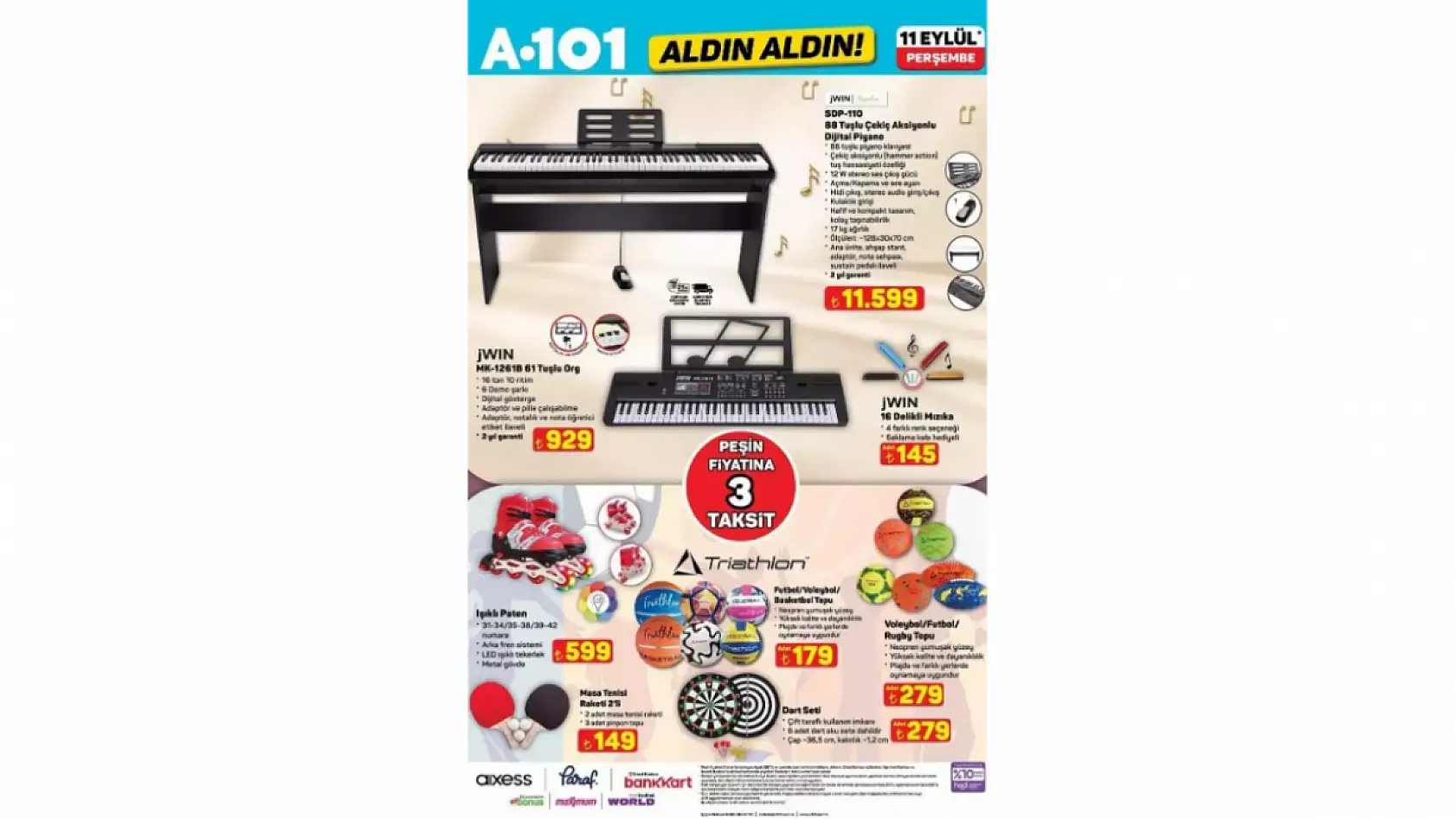 11 Eylül 2025 A101 Kataloğu: 11 Eylül A101 aktüel ürünler neler? İndirimli ürünler raflarda yerini aldı işte detaylar...