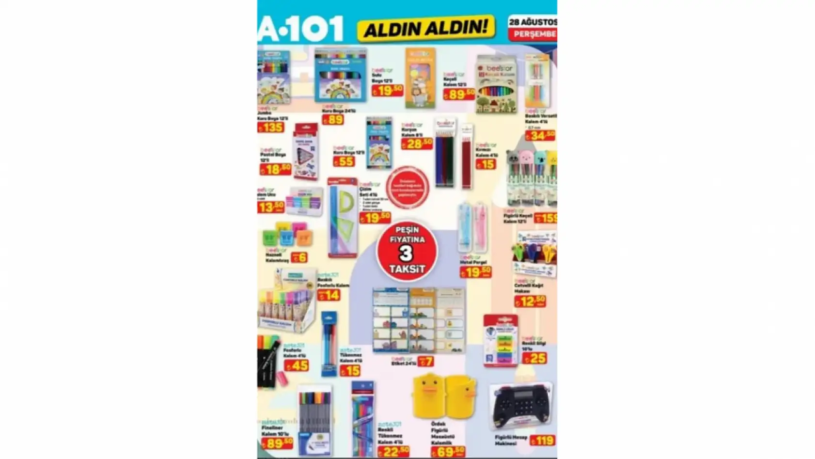 A101 kırtasiye ürünler katalogu yayınlandı:  Kırtasiye malzemeleri raflarda yerini aldı