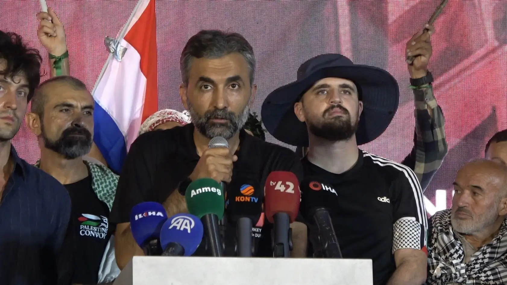 Bosna Hersek'ten yola çıkan uluslararası Filistin konvoyu Konya'ya ulaştı