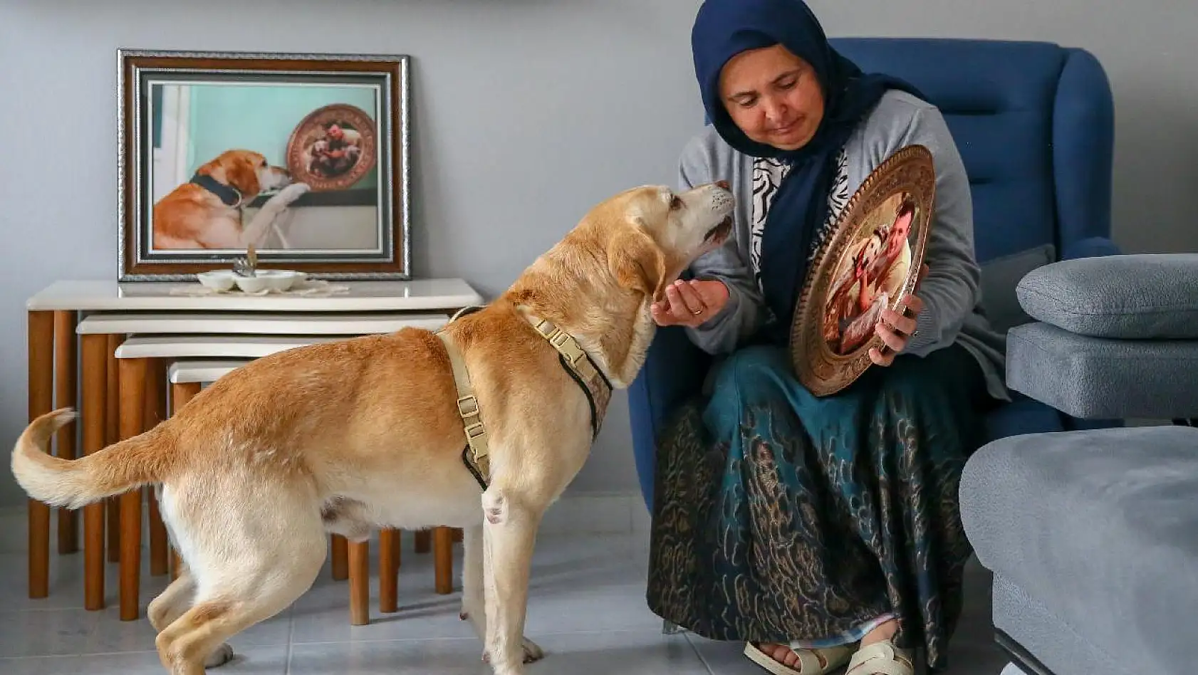 Şehidin emaneti mayın arama köpeği 'Atmaca' depremlerin ardından yuvaya döndü