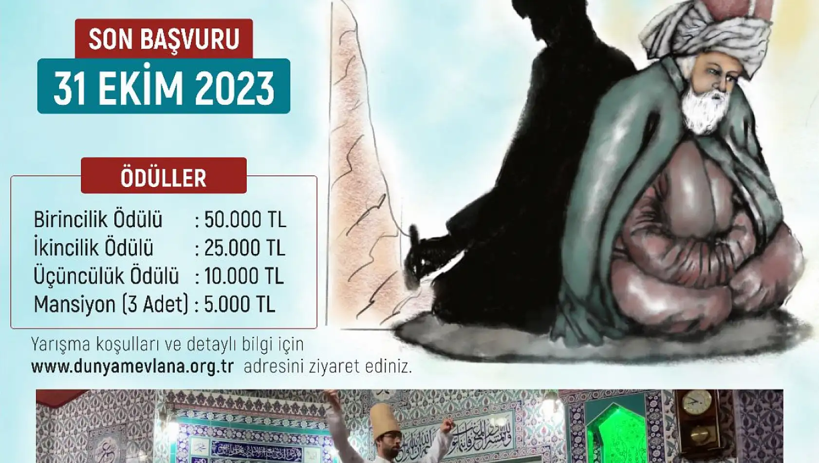 2023 Hz. Mevlana yılında ödüllü şiir yarışması