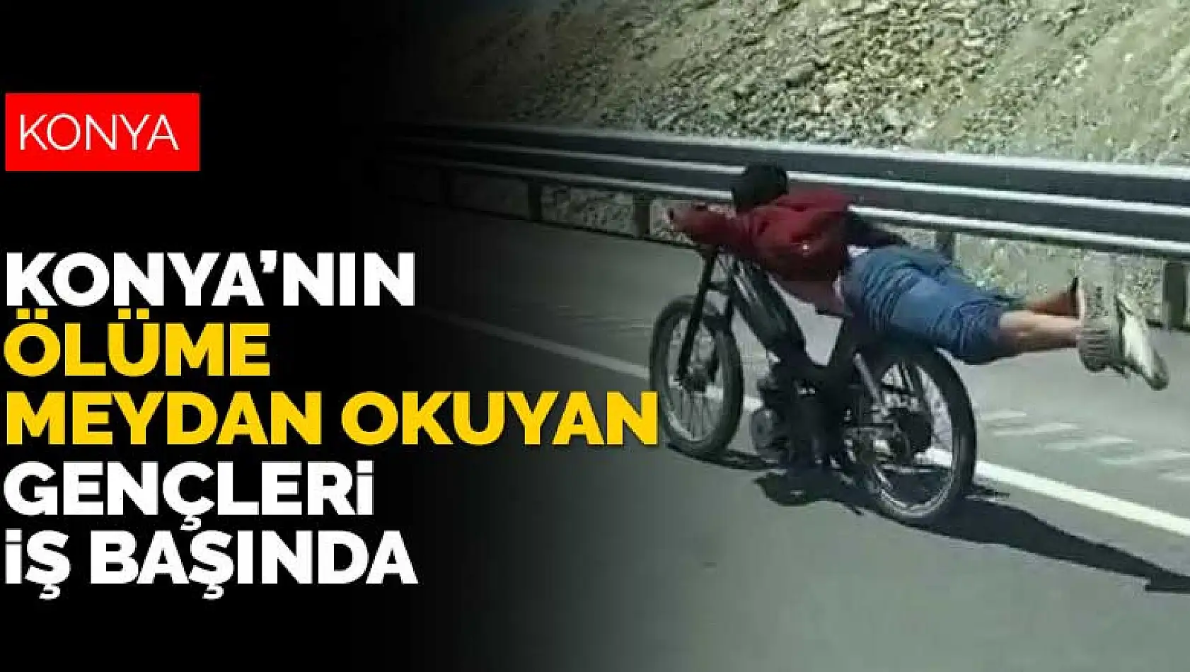 Konya'nın ölüme meydan okuyan gençleri yine iş başında! Motosiklet üstünde sörf yaptı