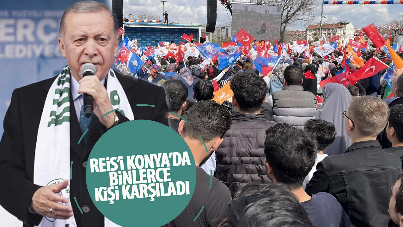Cumhurbaşkanı Erdoğan'ı Konya'da binlerce insan karşıladı!