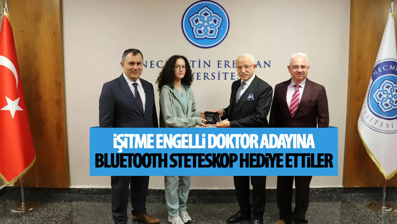 İşitme engelli doktor adayına bluetootlu steteskop hediye edildi