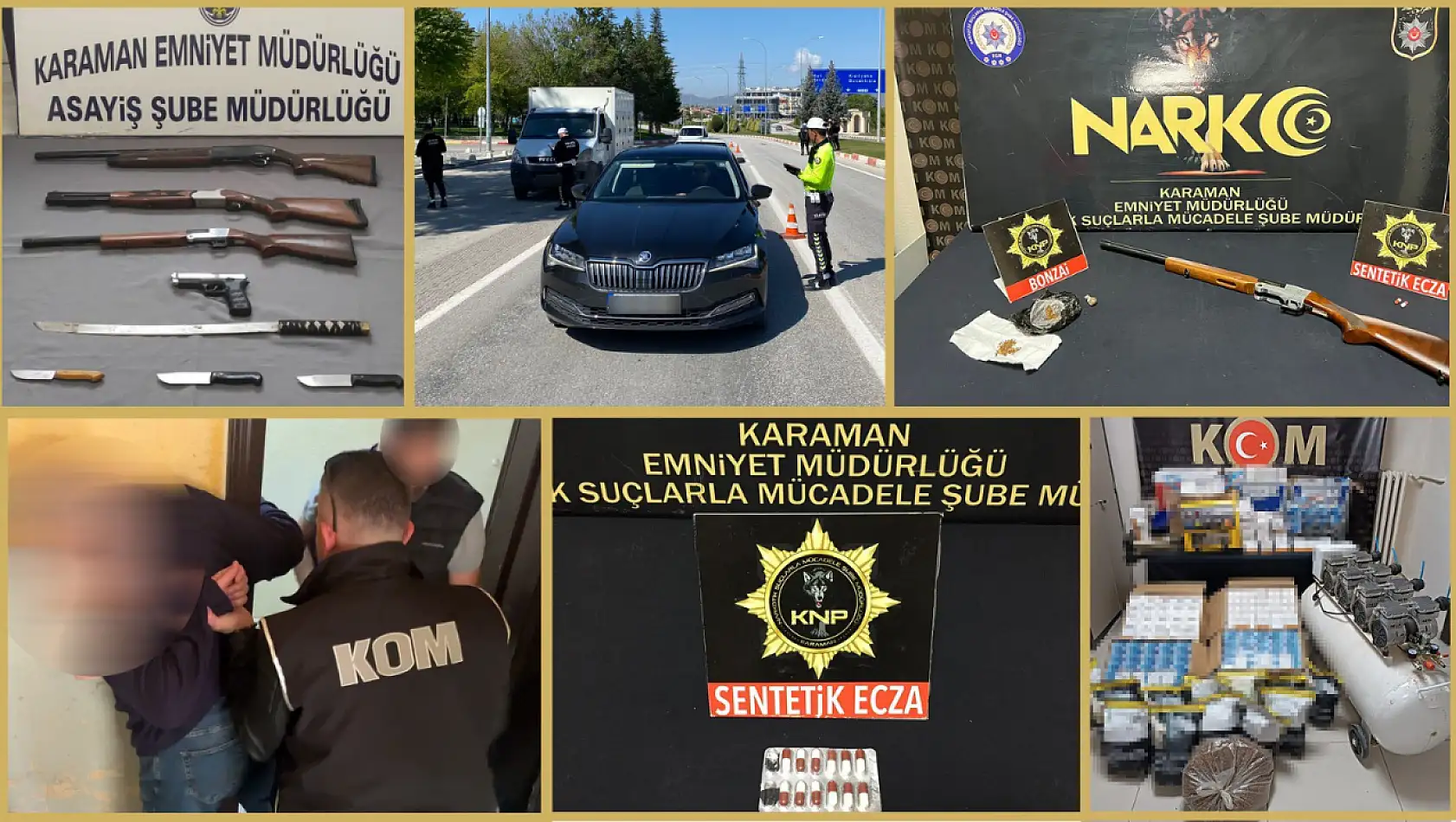 Karaman'da aranan 10 kişi tutuklandı!