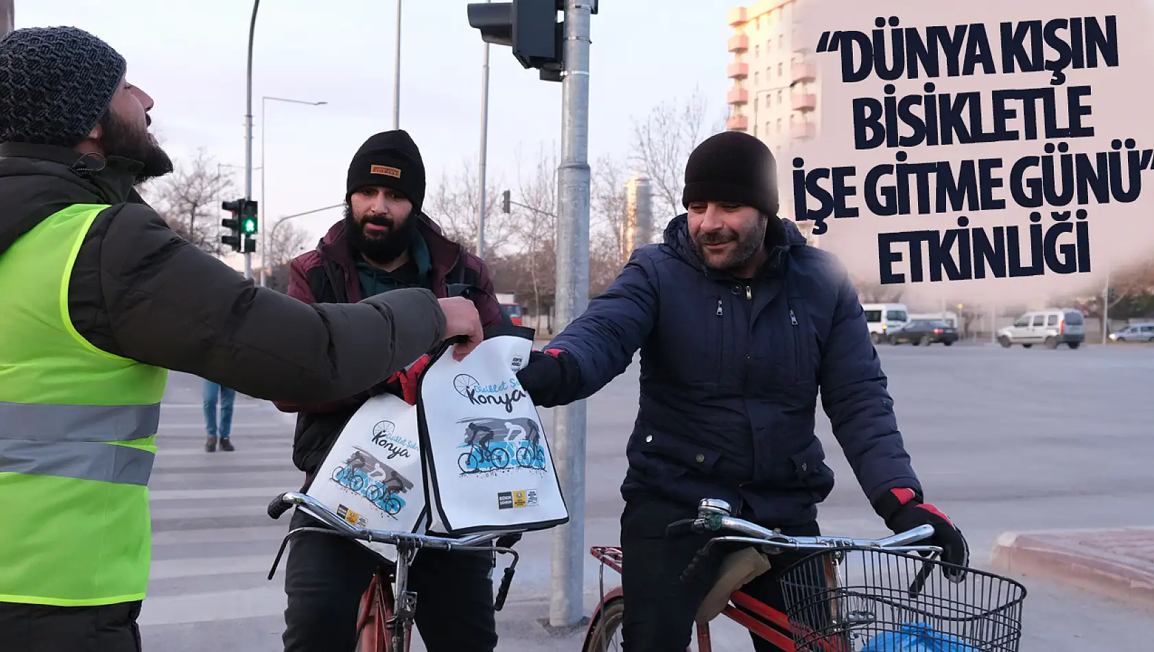 Konya Büyükşehir Belediyesi, 'Dünya Kışın Bisikletle İşe Gitme Günü' Etkinliği Düzenledi