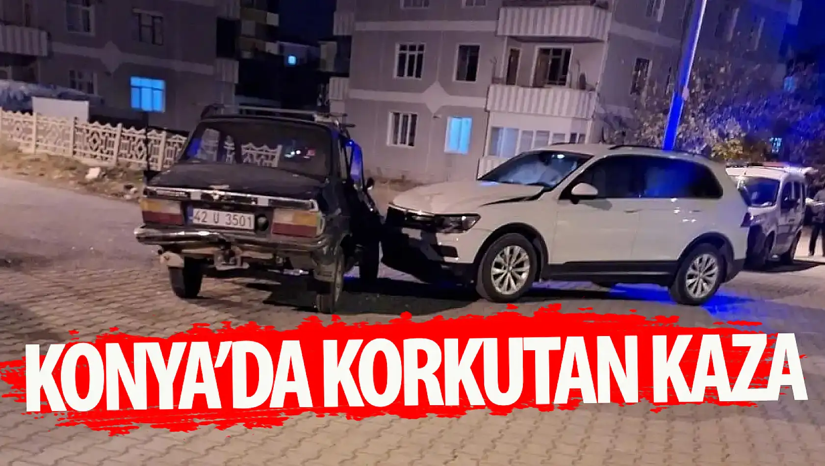 Konya'da 2 araç çarpıştı: 1 yaralı