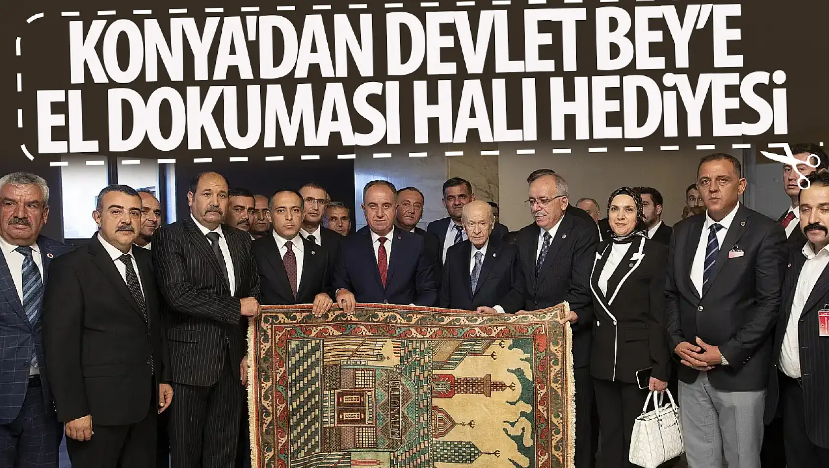 Konya'dan Devlet Bahçeli'ye el dokuması halı hediyesi