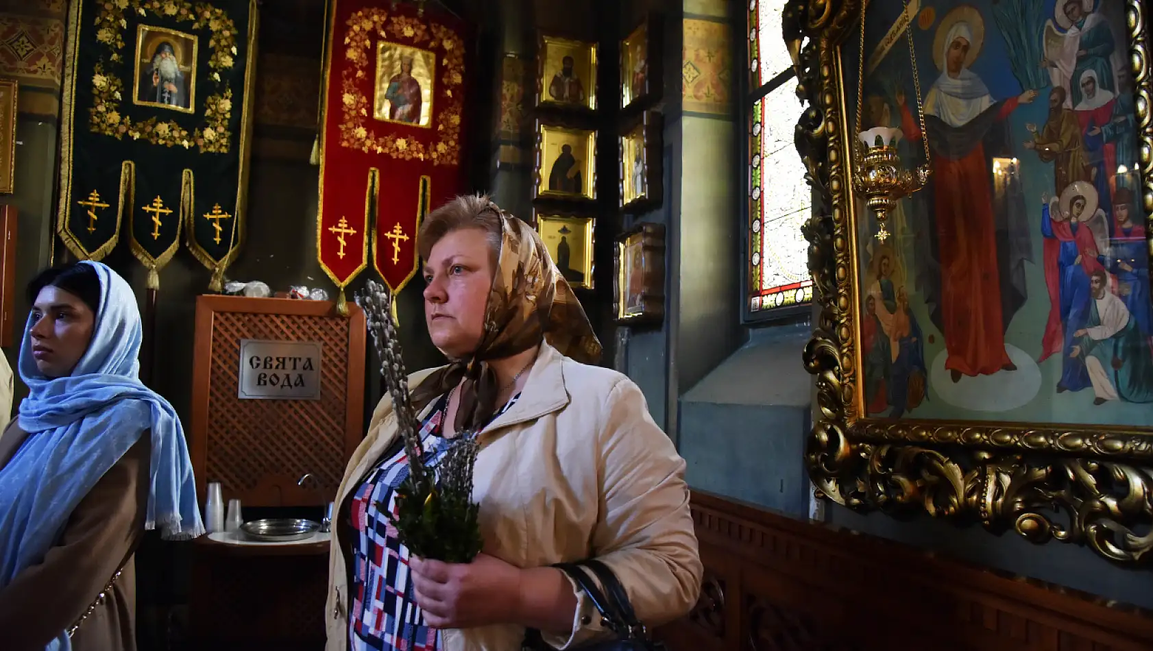 Lviv'deki Ortodoks Kilisesi'nde 'Palmiye Pazarı' kutlandı