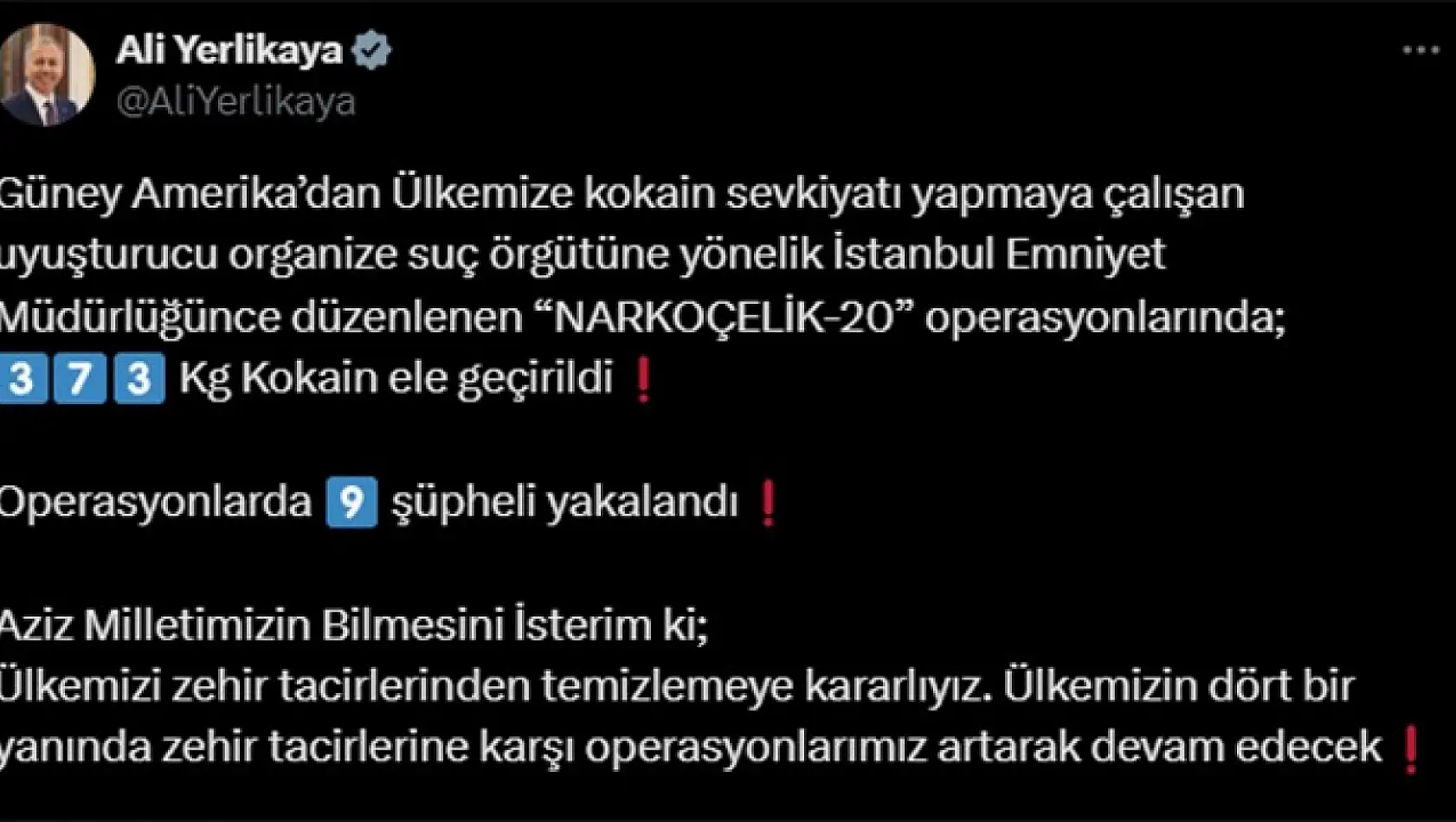 Narkoçelik-20 operasyonlarında 373 kilo kokain ele geçirildi