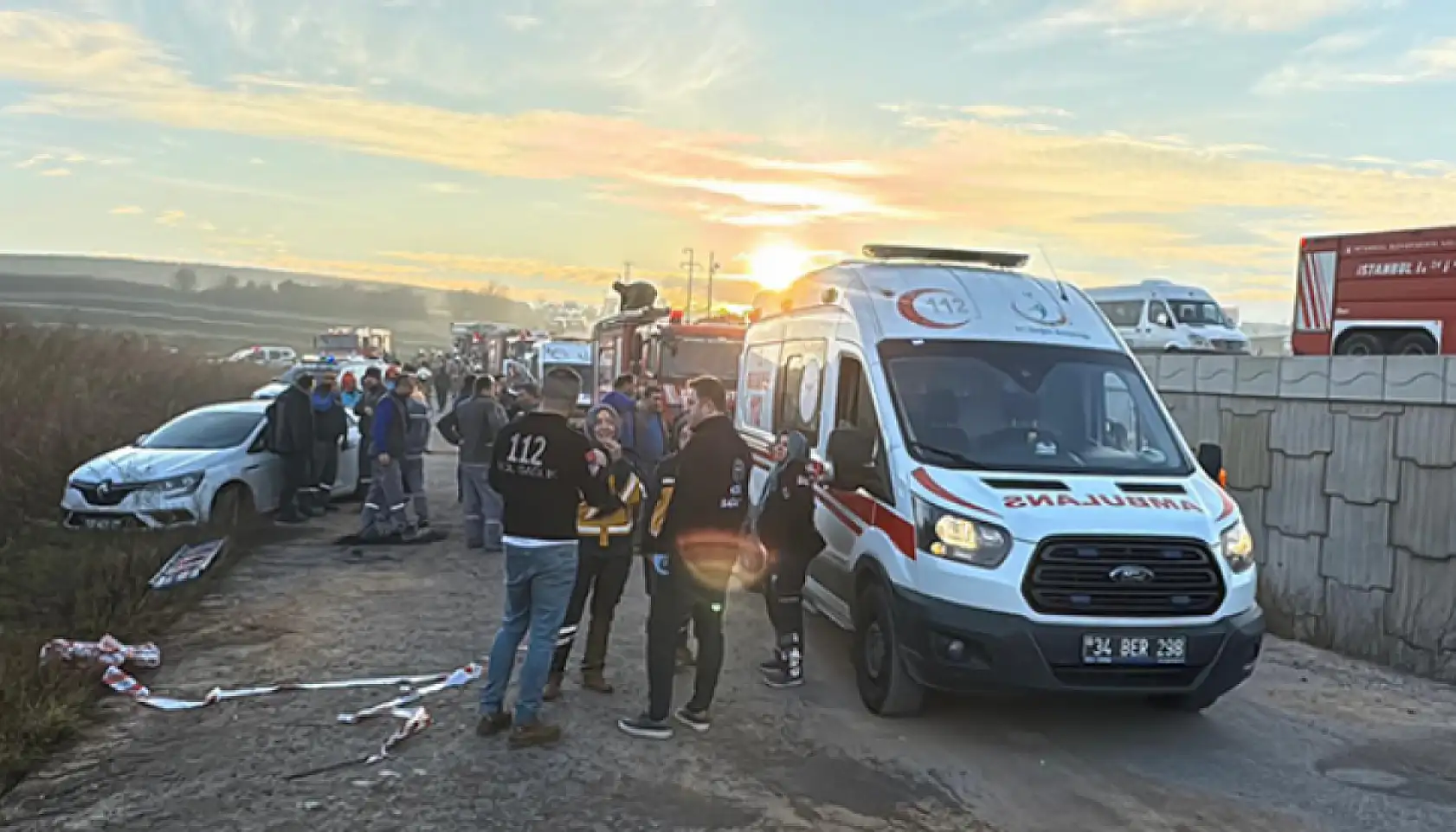 İşçileri taşıyan servis şarampole yuvarlandı: Çok sayıda yaralı var!