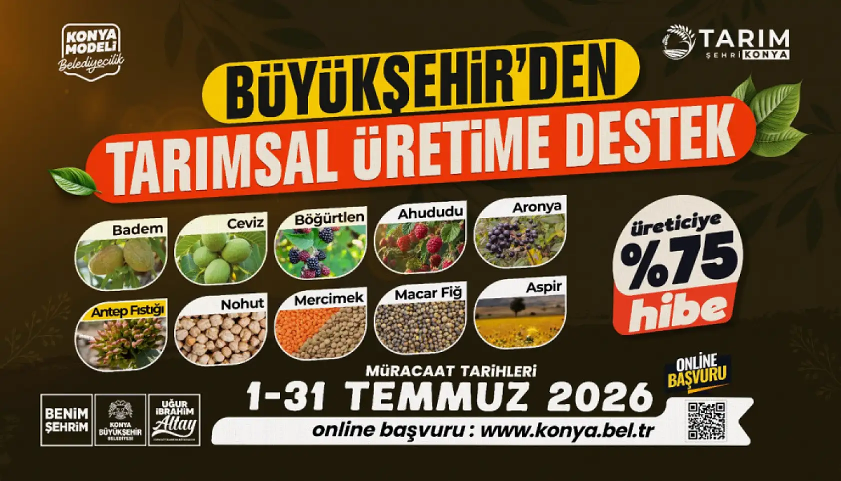 31 ilçede başvurular başlıyor! Konya'da çiftçiye yüzde 75 hibe